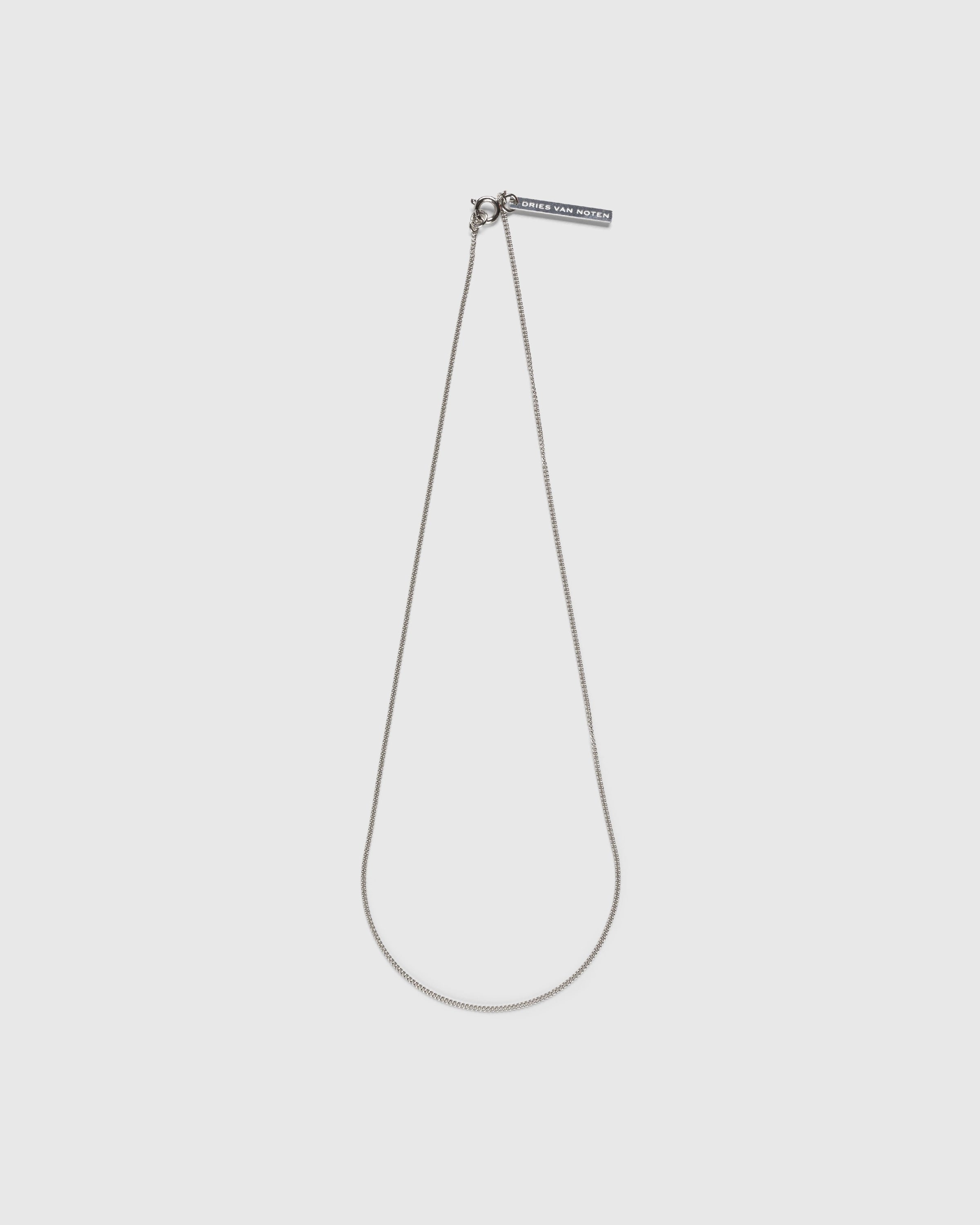 Dries van Noten – Logo Tag Necklace Silver - Jewelry - Silver - Image 1