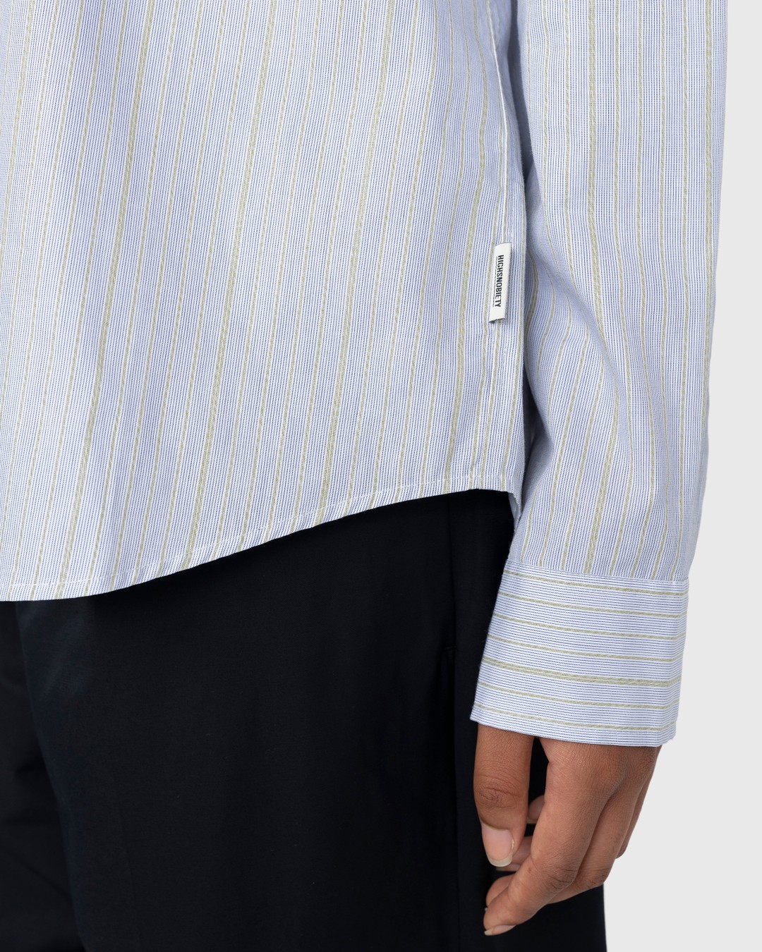 Highsnobiety – Striped Dress Shirt White/Blue - Shirts - Blue - Image 8