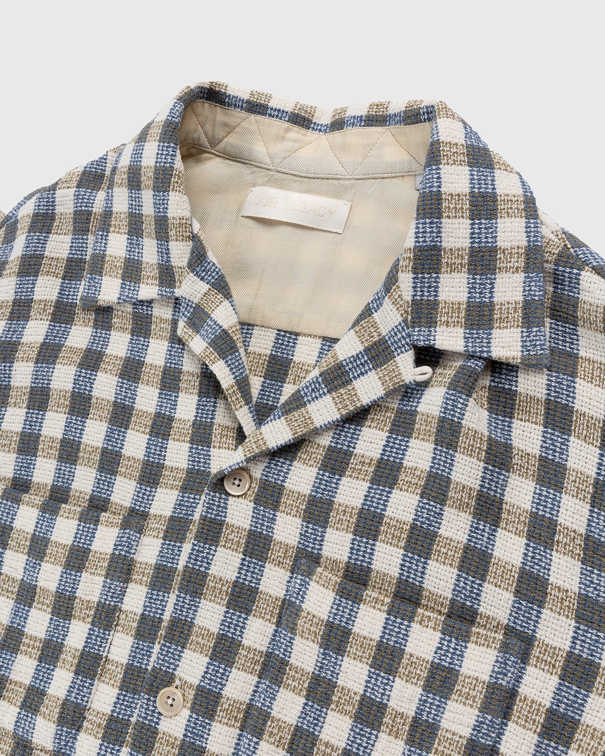 Our Legacy – Heusen Shirt Light Blue/Olive Summer Check - Longsleeve Shirts - Blue - Image 3