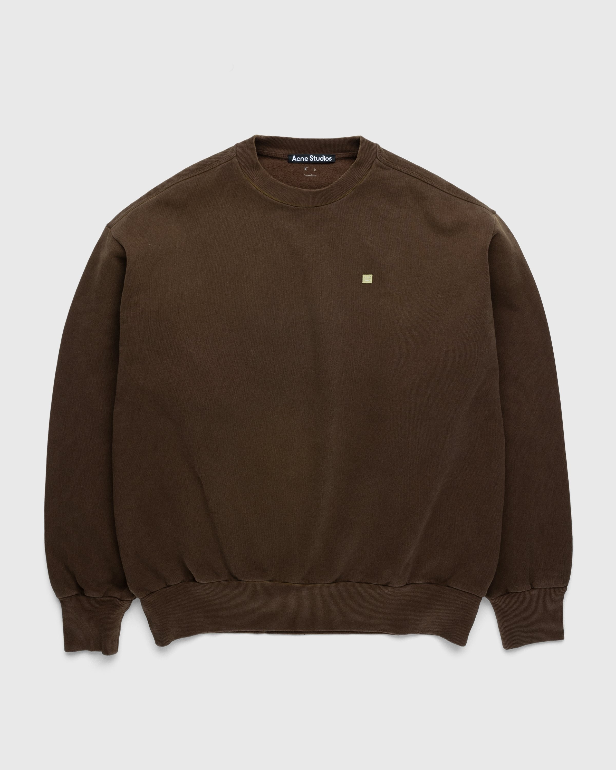 Acne Studios – Organic Cotton Crewneck Sweatshirt Coffee Brown - Sweats - Brown - Image 1