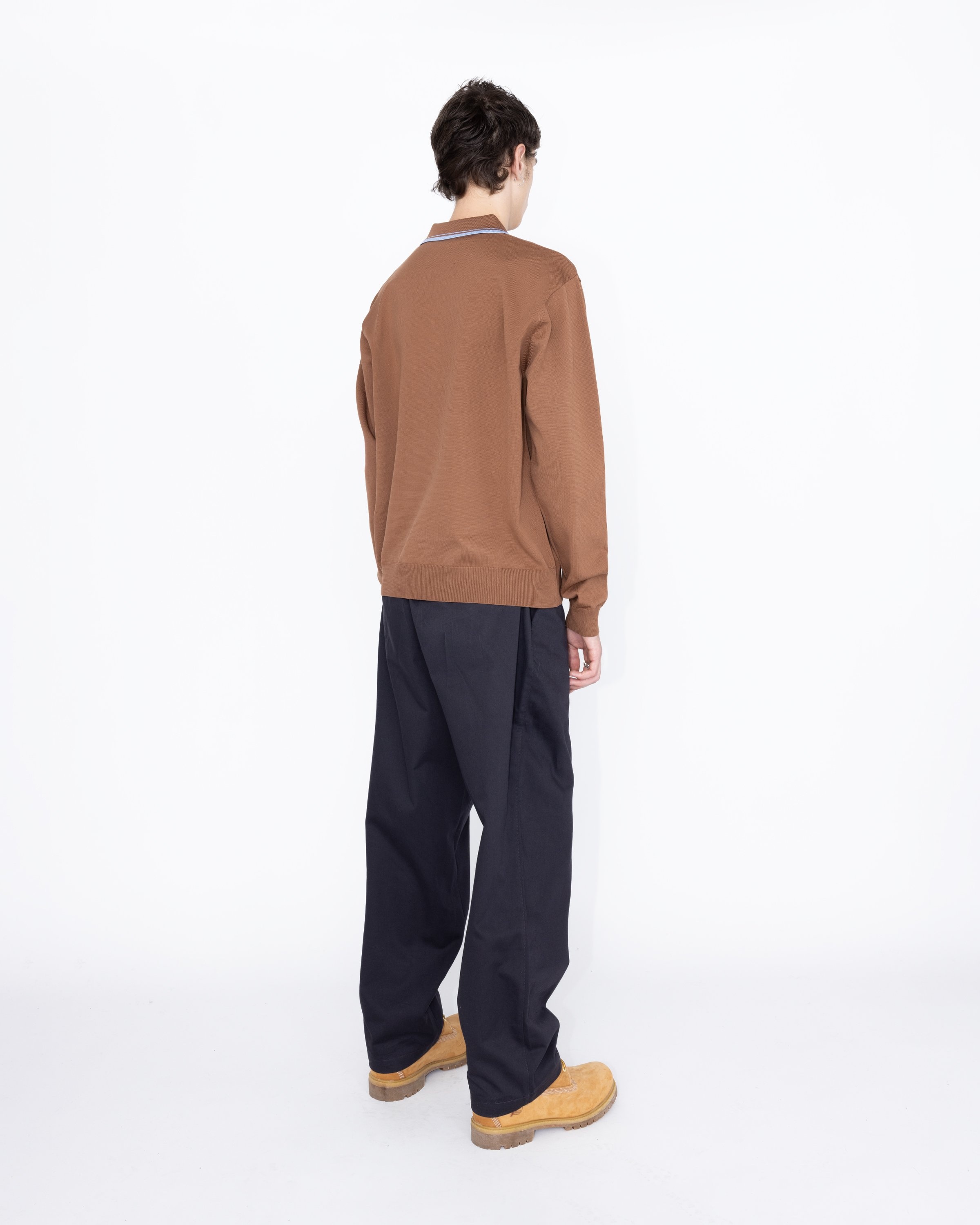 Highsnobiety HS05 – Long Sleeves Knit Polo Brown - Longsleeves - Brown - Image 5