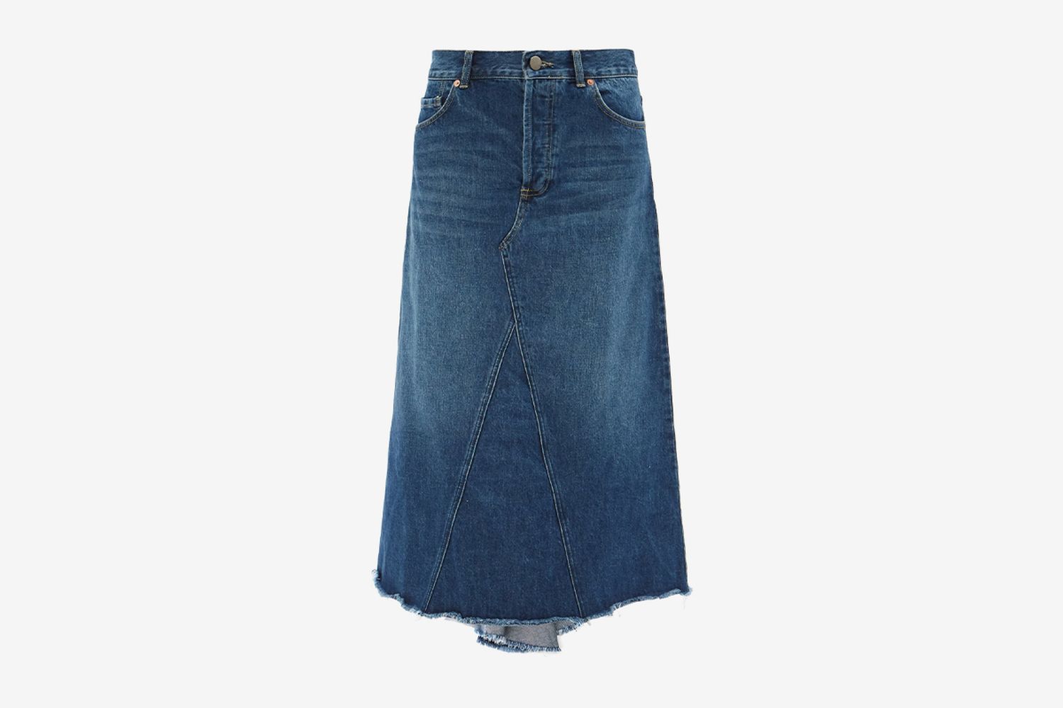 Raw-Hem Denim Skirt
