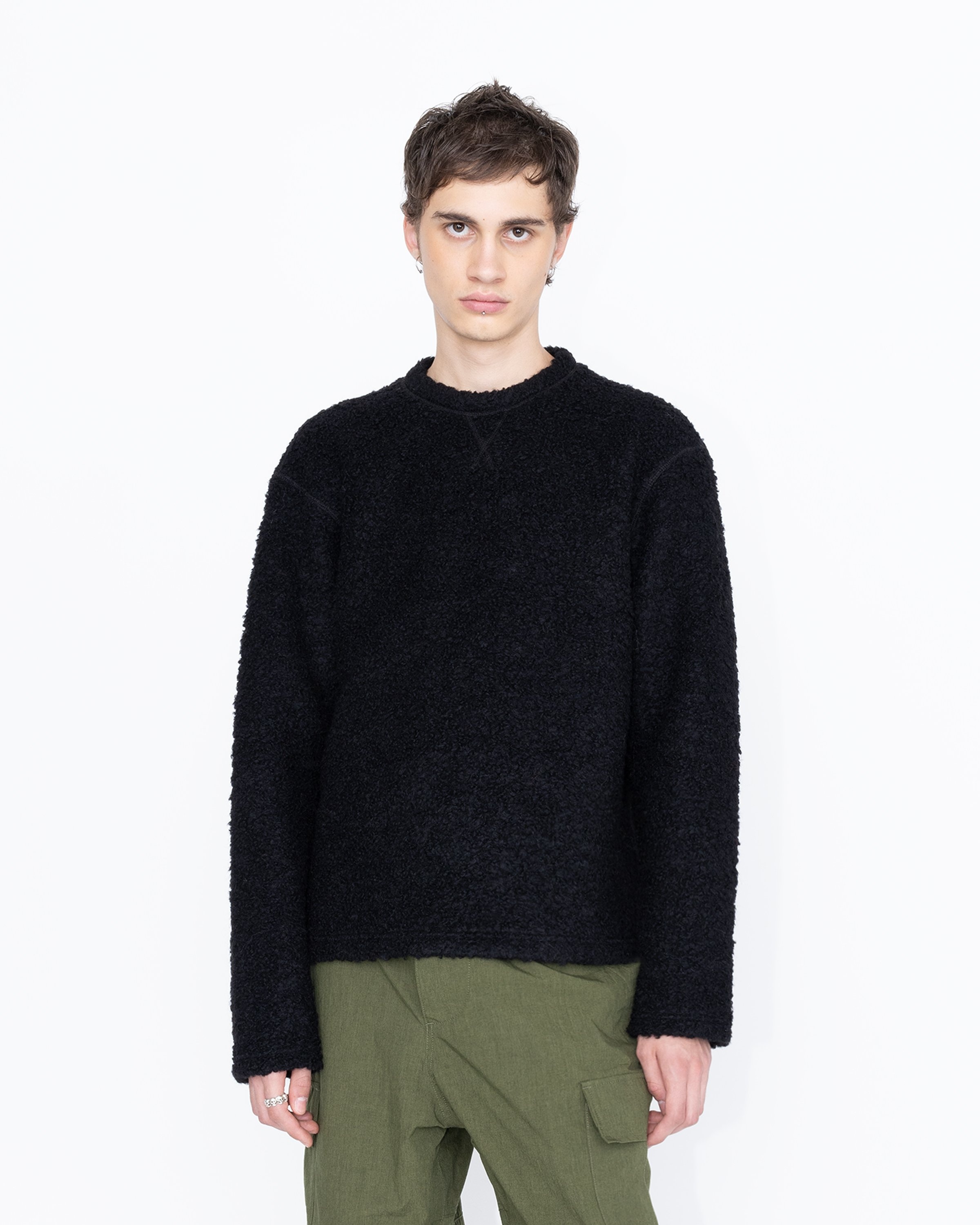 Highsnobiety HS05 – Wool Blend Inlaid Knit Crew Black - Knitwear - Black - Image 3