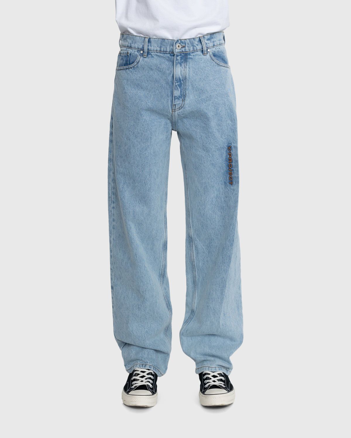 Y/Project – Pinched Logo Jeans Blue - Pants - Blue - Image 2