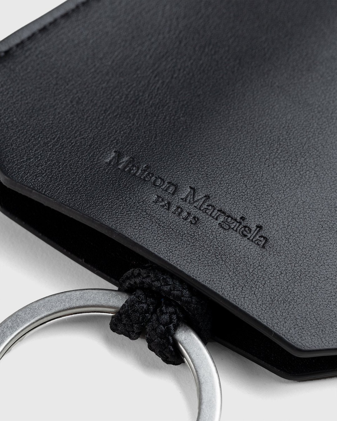 Maison Margiela – Leather Key Ring Black - Keychains - Black - Image 4