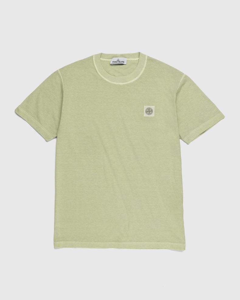Stone Island – 23757 Garment-Dyed Fissato T-Shirt Light Green