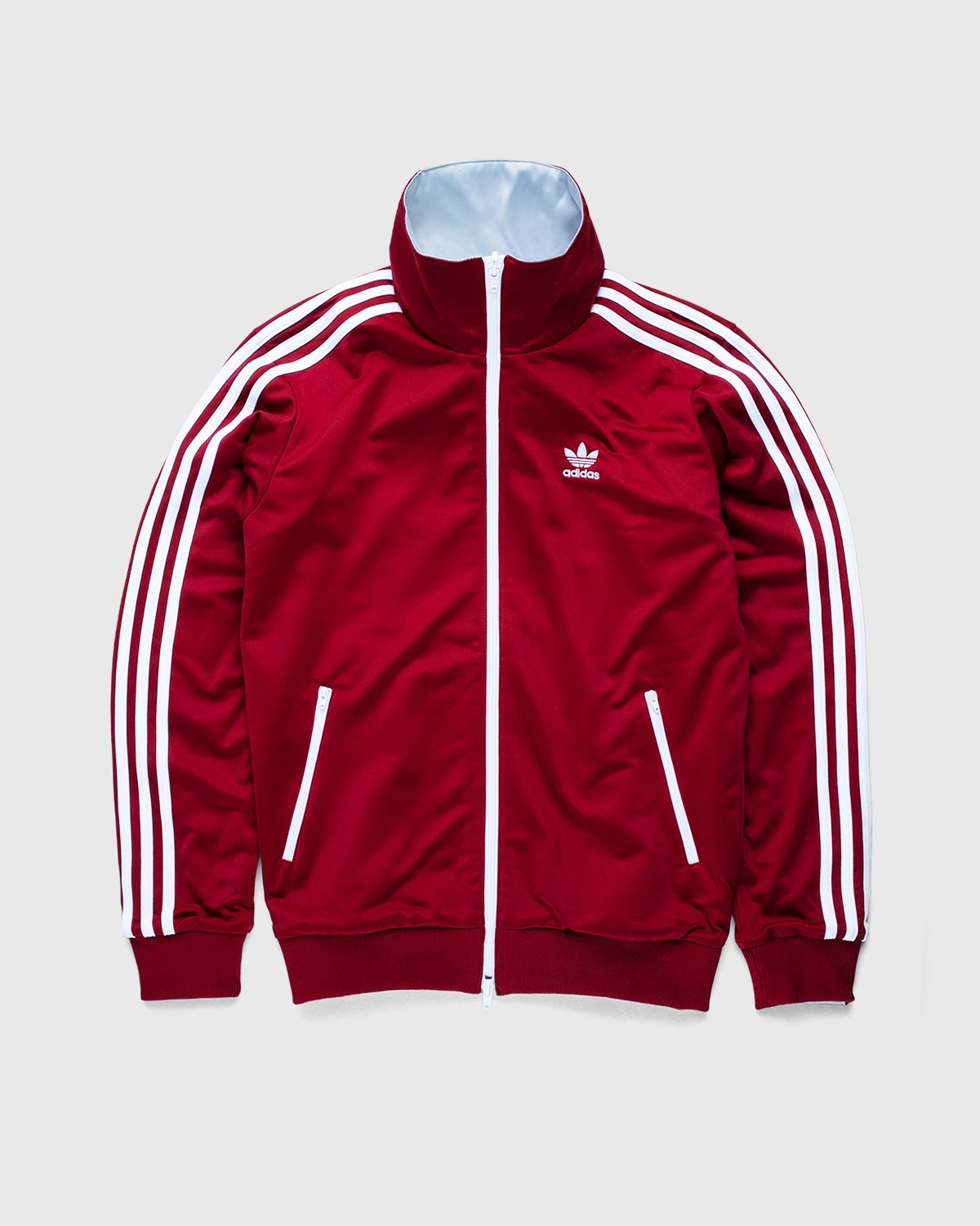 Burgundy adidas track jacket 2025