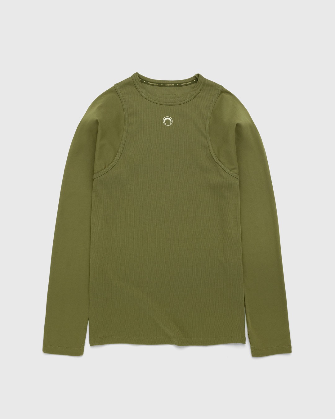 Marine Serre – Organic Cotton Relaxed Long-Sleeve Top Green - Longsleeves - Green - Image 1