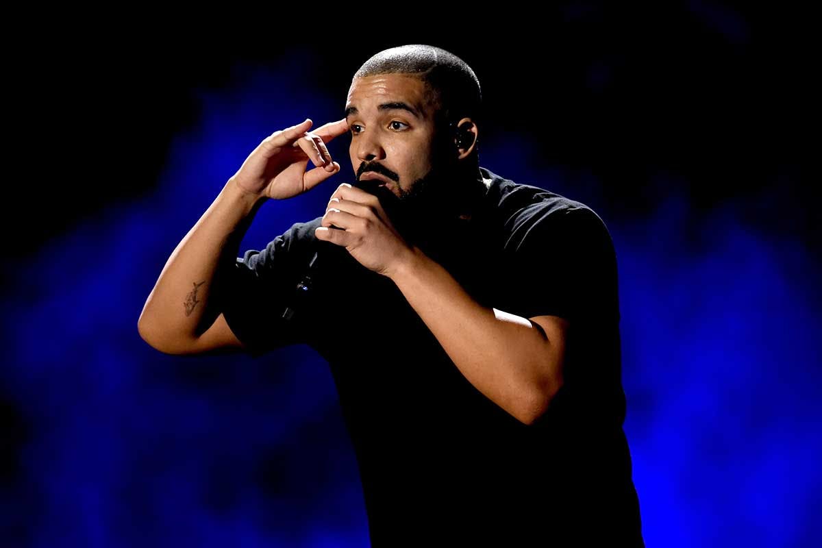 Drake performing on stage