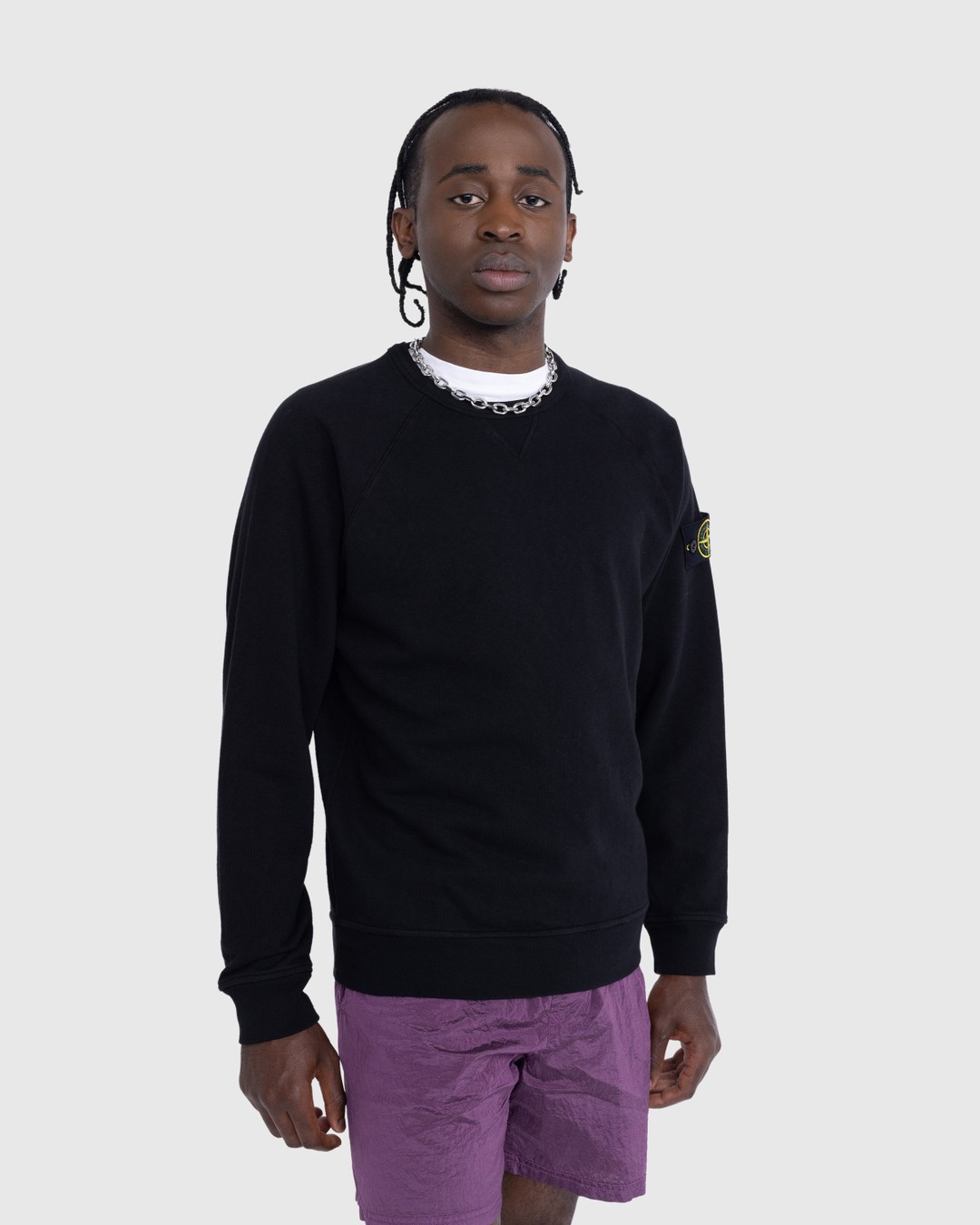 Stone island black crew on sale neck