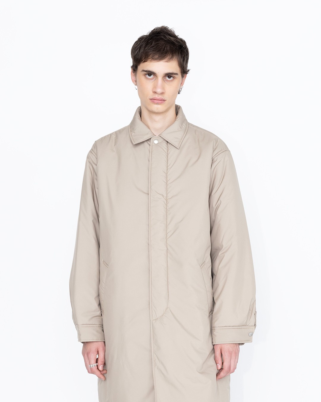 Highsnobiety HS05 – Light Insulated Eco-Poly Trench Coat Beige - Outerwear - Beige - Image 3