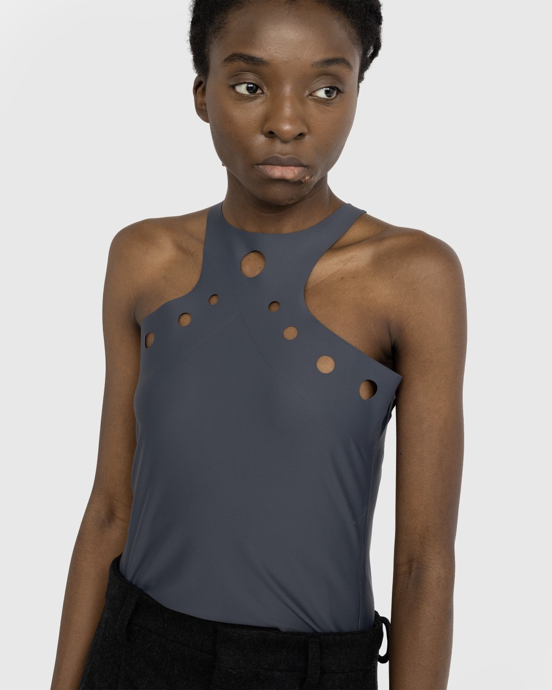 Jean Paul Gaultier – Perforated Details Tanktop - Men Tops - Grey - Image 5