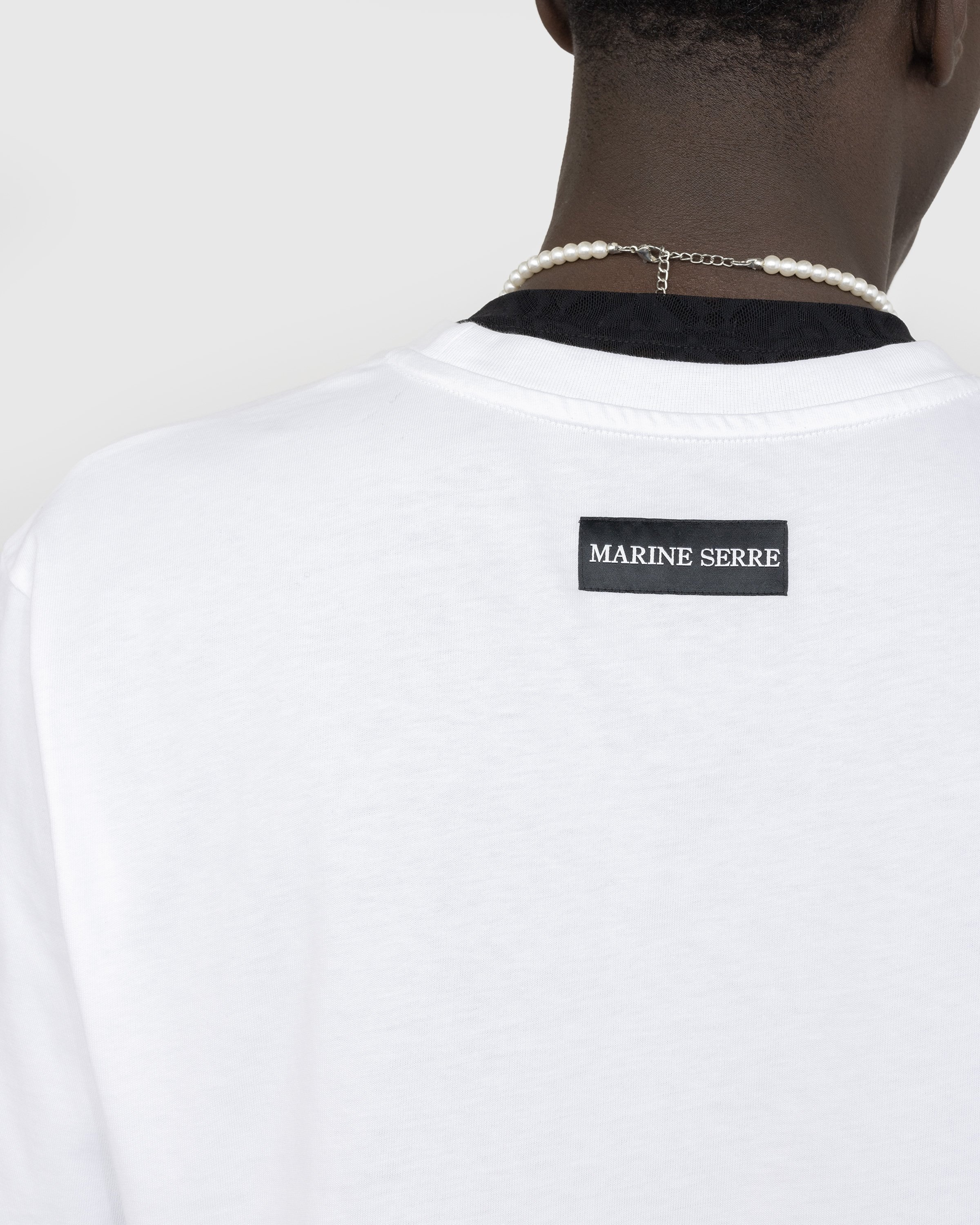 Marine Serre – Organic Cotton T-Shirt White - Tops - White - Image 4