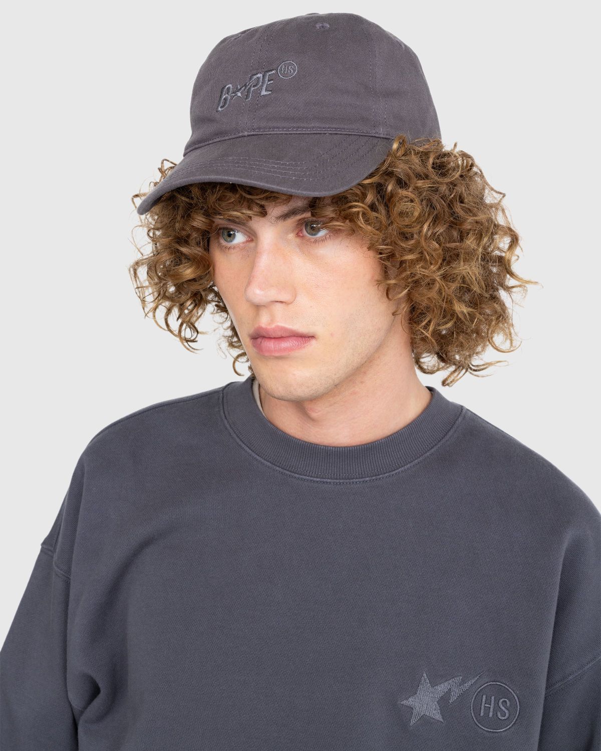 BAPE x Highsnobiety – Logo Cap Charcoal  - Hats - Grey - Image 4