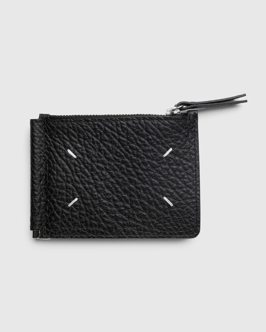 Maison Margiela – Leather Card Holder With Money Clip Black - Wallets - Black - Image 1