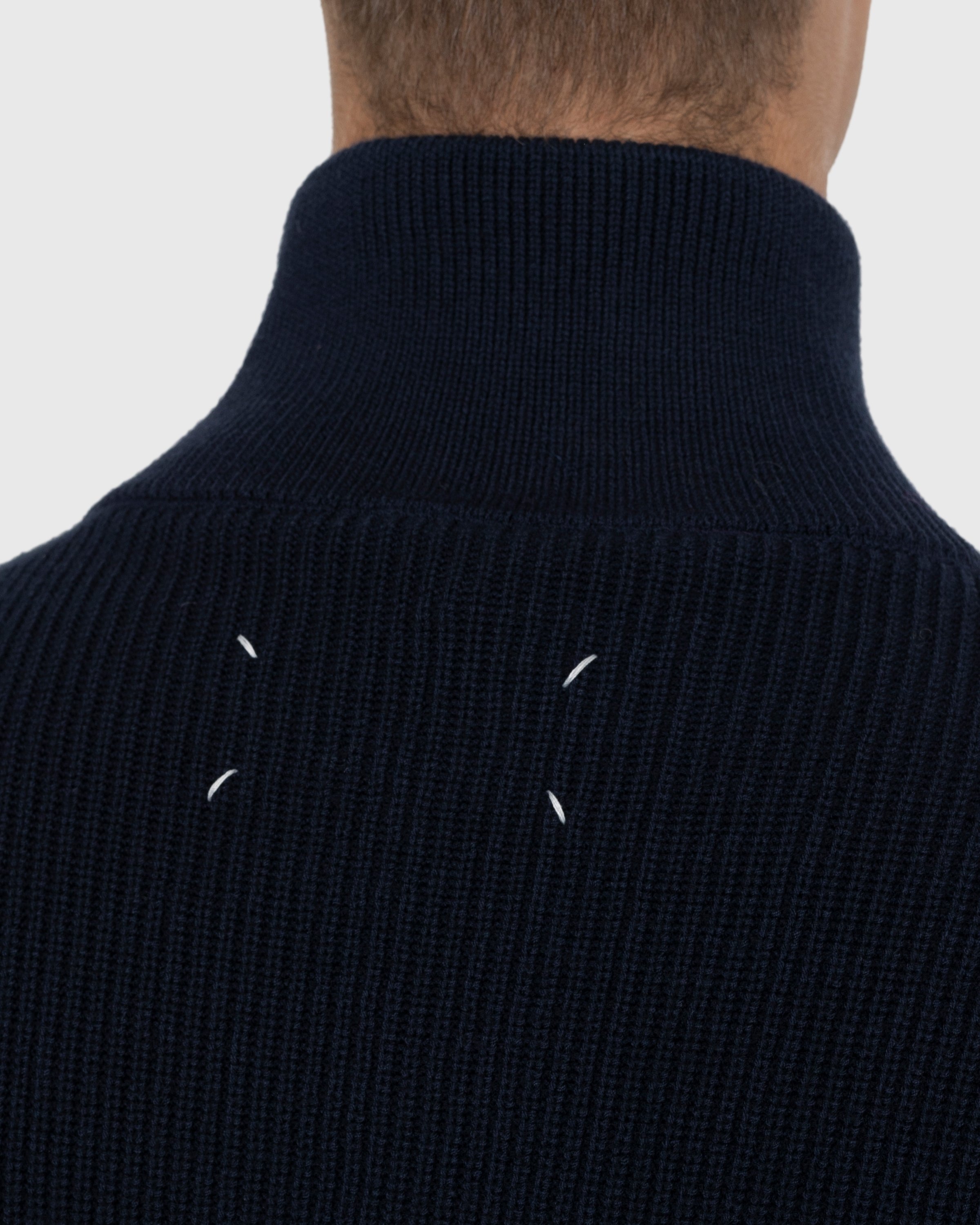 Maison Margiela – Zip Cardigan Navy - Knitwear - Blue - Image 5