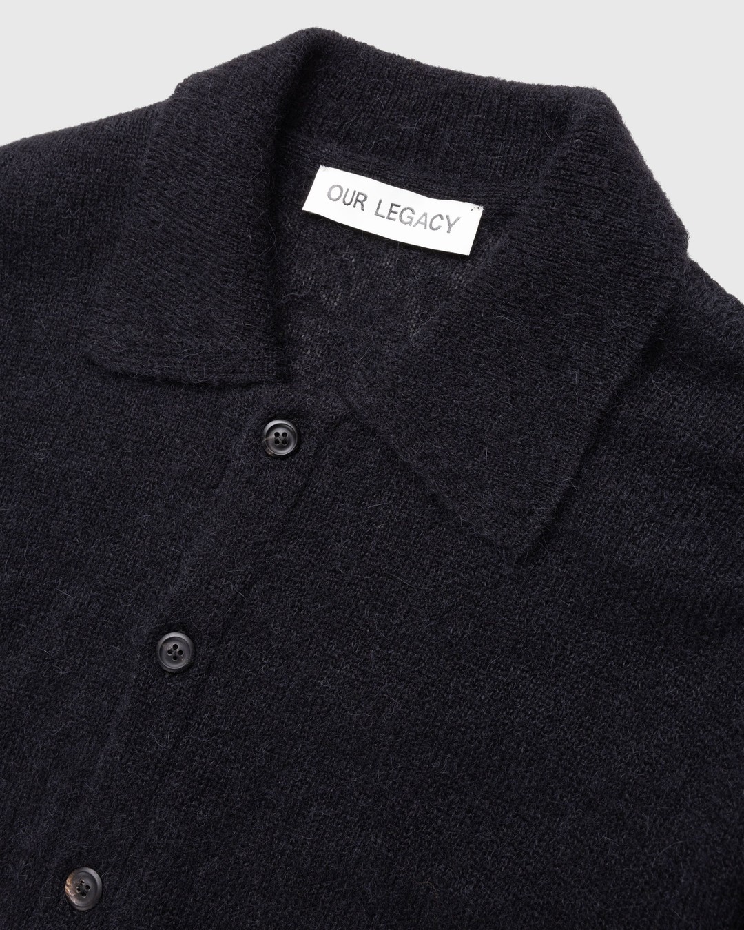 Our Legacy – Evening Polo Black Fuzzy Alpaca - Knitwear - Black - Image 5