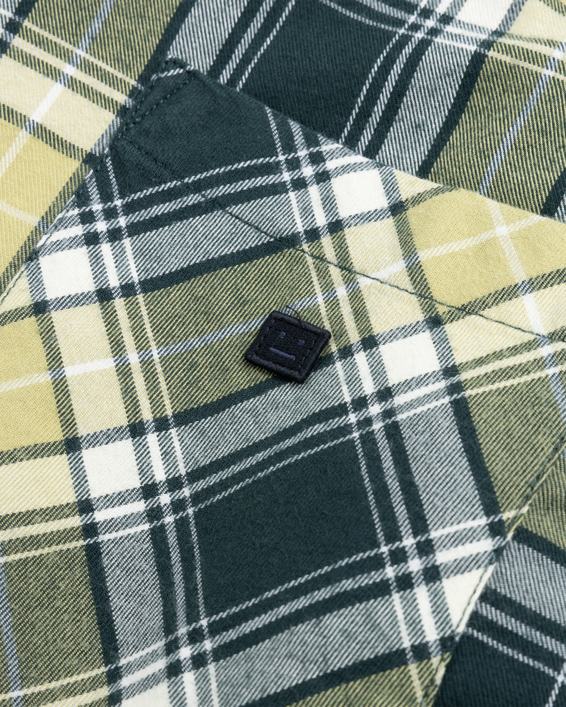 Acne Studios – Check Button-Up Shirt Forest Green/Light Green - Shirts - Green - Image 6