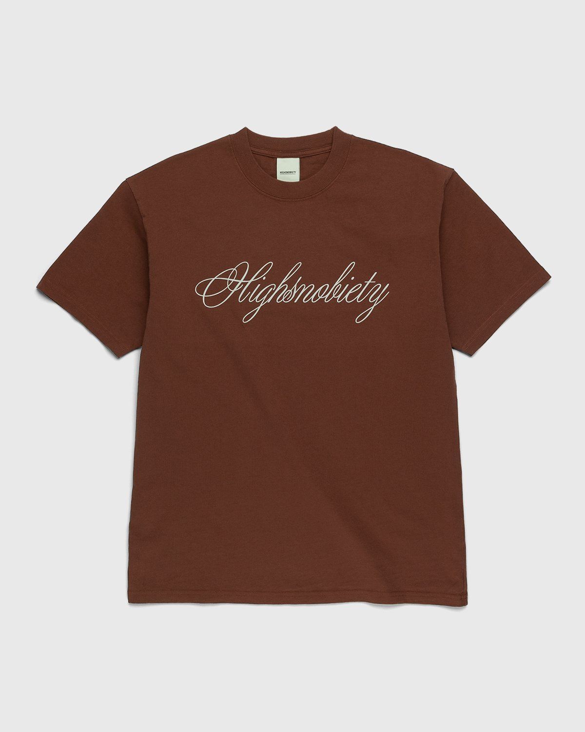 Highsnobiety – Script Logo T-Shirt Brown - T-shirts - Brown - Image 1