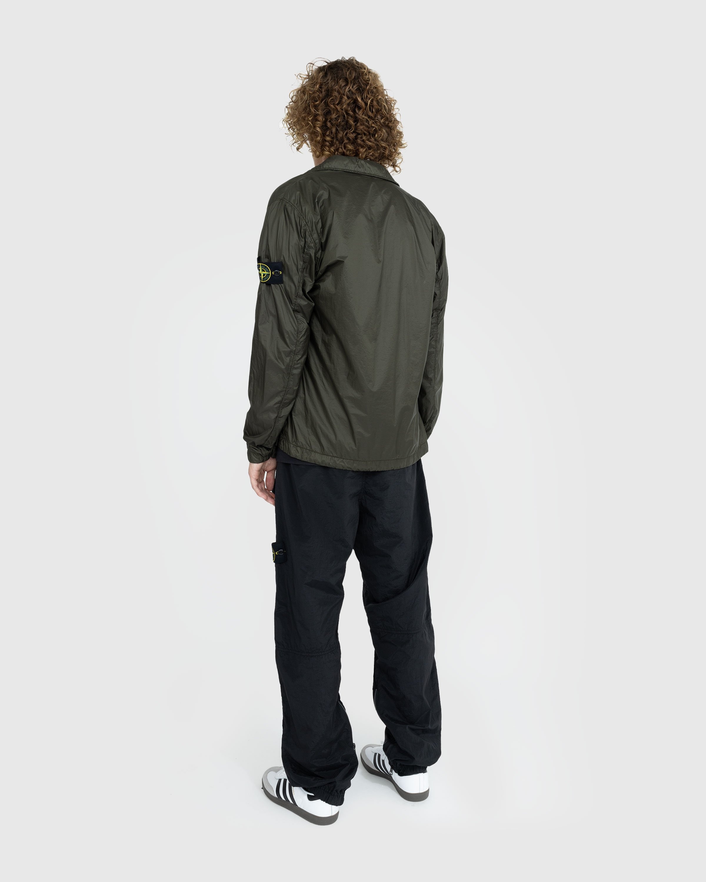 Stone Island – Coated Nylon Overshirt Olive - Shirts - Green - Image 4