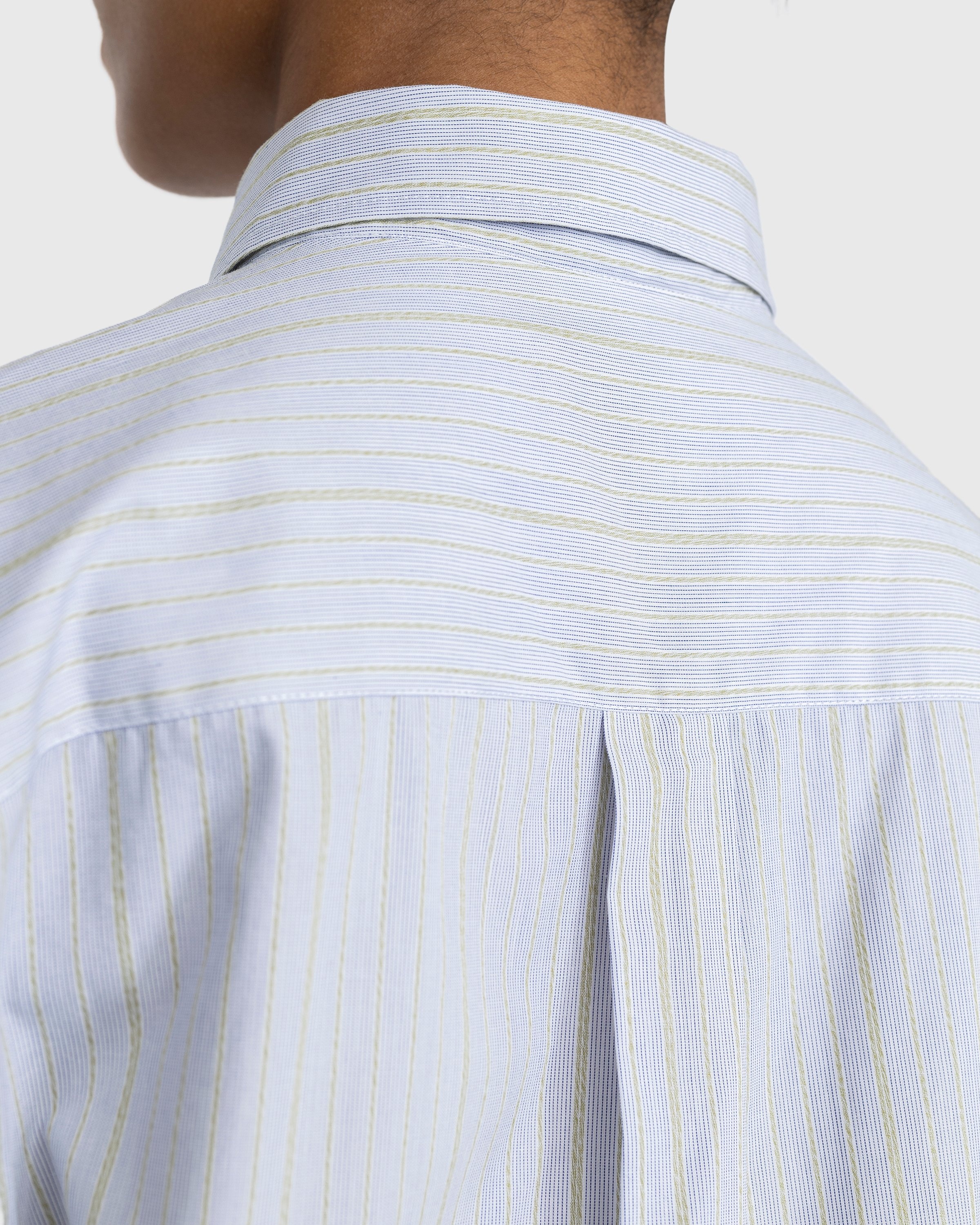 Highsnobiety – Striped Dress Shirt White/Blue - Shirts - Blue - Image 7