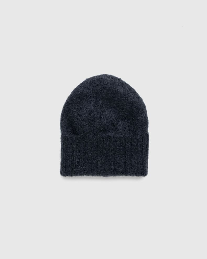 Brushed Super Kid Mohair Beanie Black