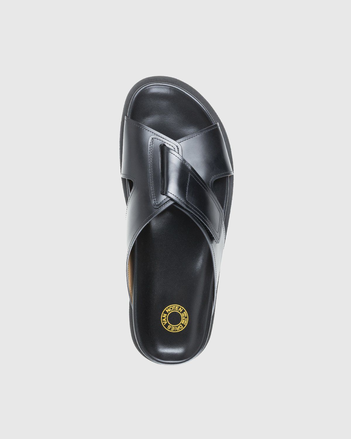 Dries Van Noten – Leather Criss-Cross Sandals Black - Image 5