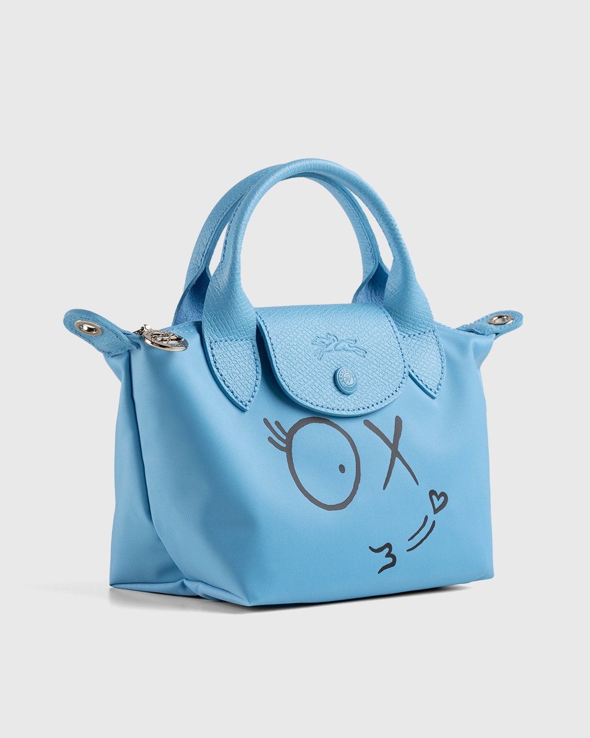 Longchamp x André Saraiva – Le Pliage André Top Handle Bag Blue - Bags - Blue - Image 3