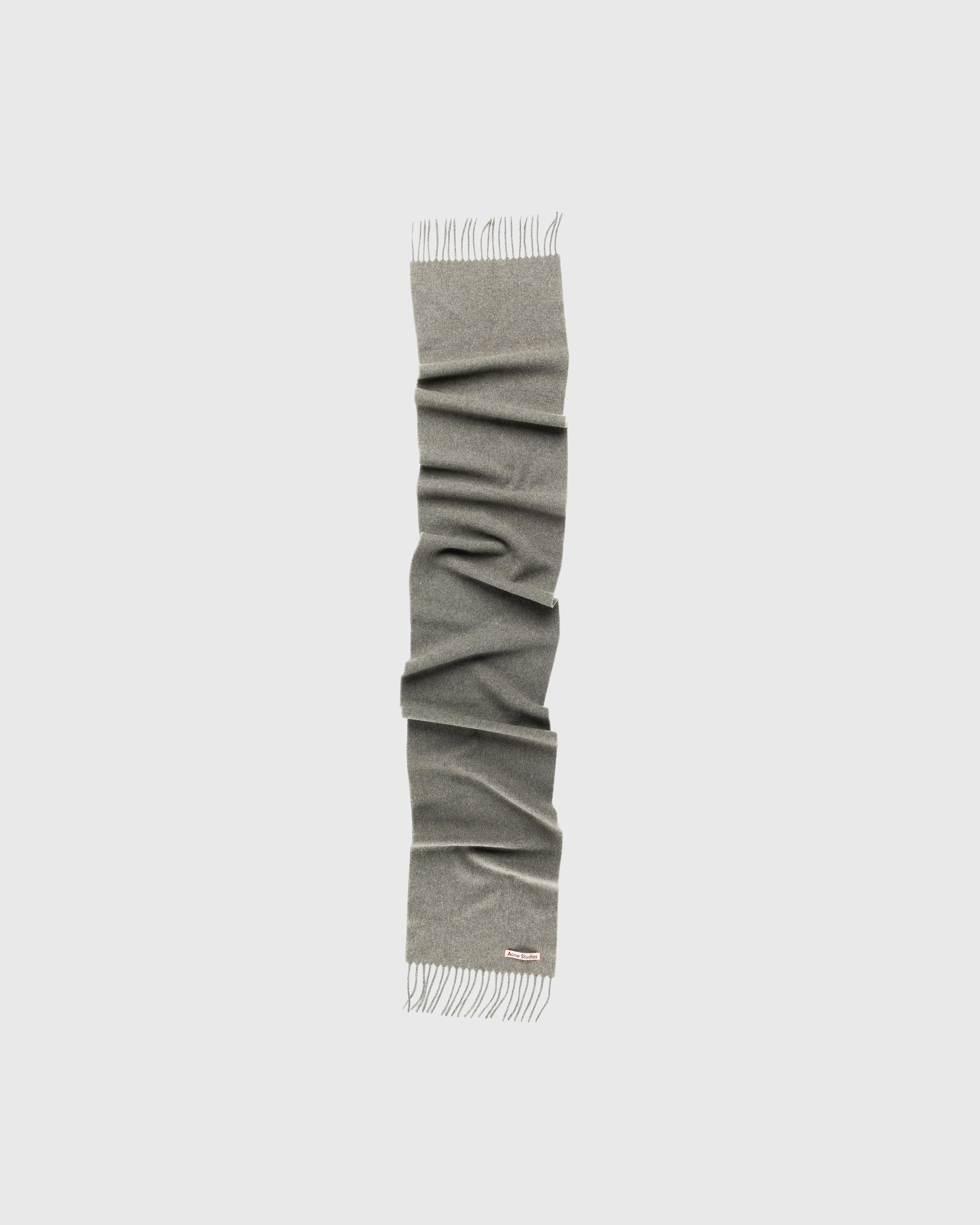 Acne Studios – Skinny Wool Scarf Gray - Knits - Green - Image 1