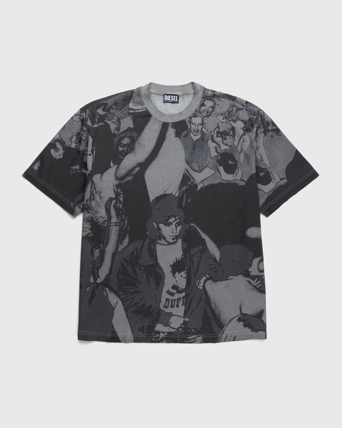 Diesel – Wash F7 T-Shirt Grey - Tops - Grey - Image 1