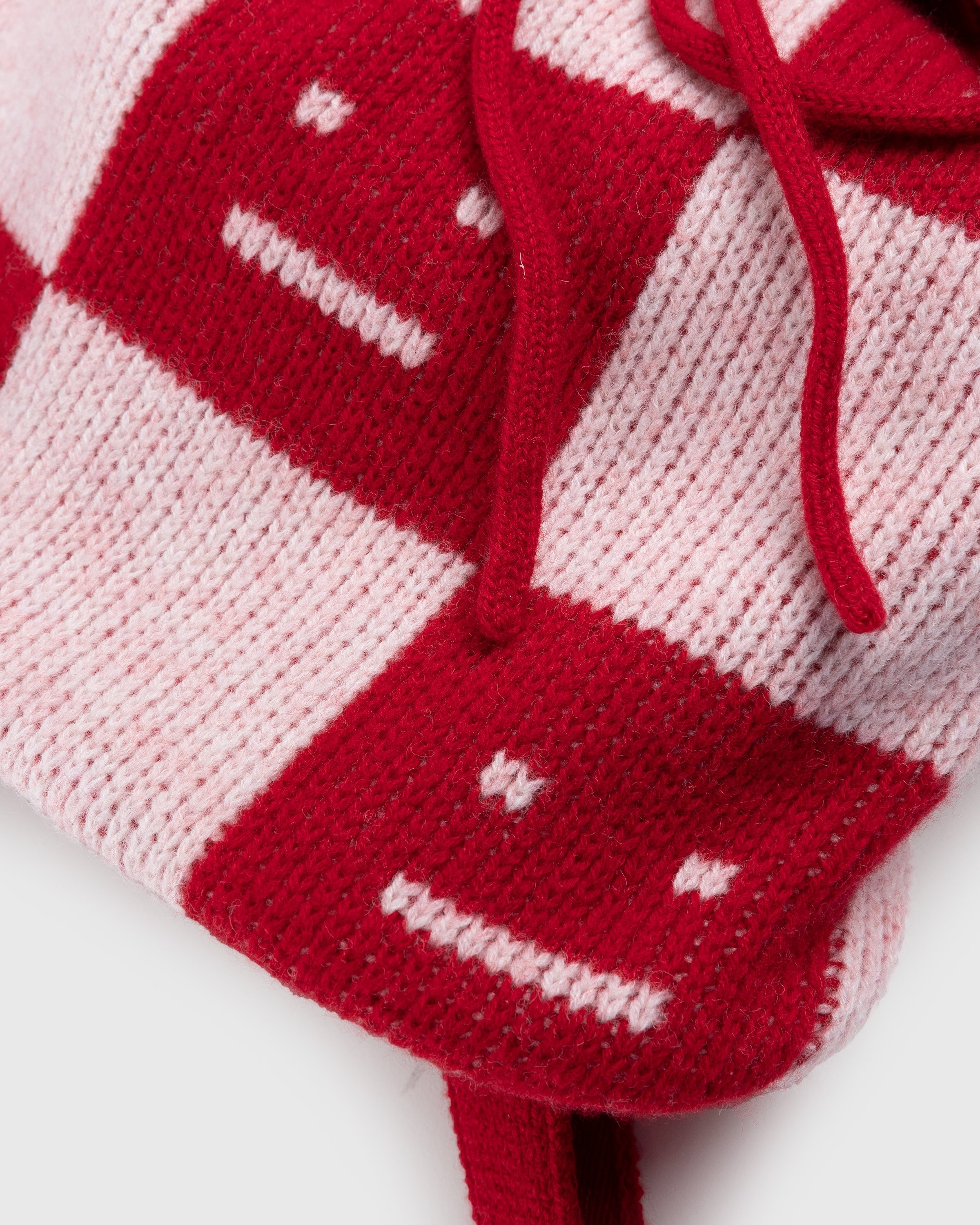 Acne Studios – Knit Face Backpack Deep Red/Faded Pink/Melange - Bags - Red - Image 4