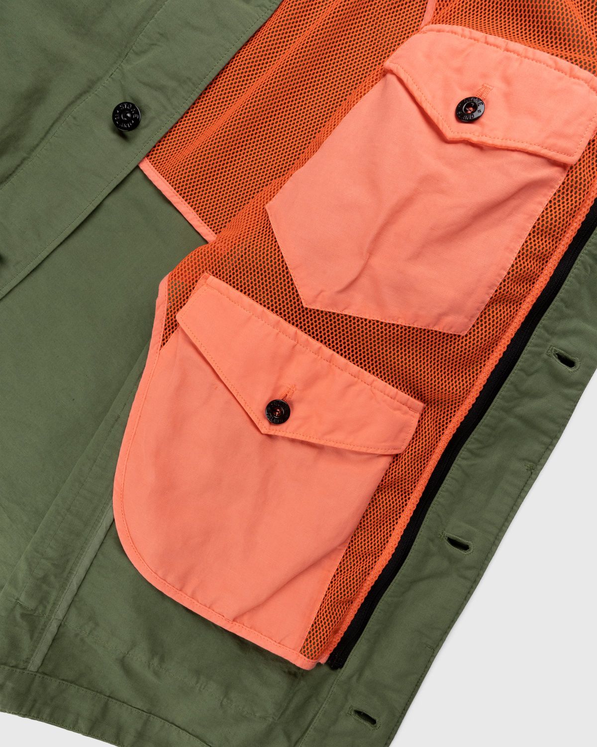 Stone Island – 42406 Garment-Dyed Shirt Jacket With Detachable Vest Olive - Outerwear - Green - Image 7