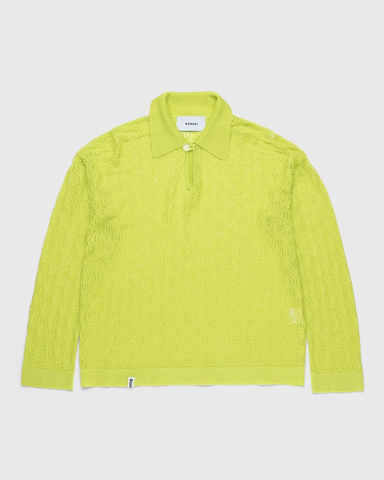 Oversize Knit Longsleeve Polo Yellow