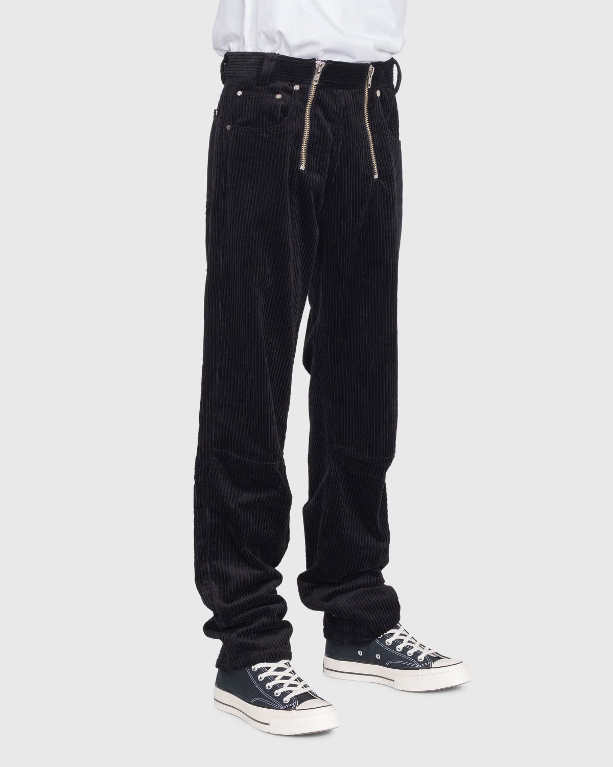 GmbH – Bekir Cargo Trousers With Double Zips Black Corduroy - Pants - Black - Image 3
