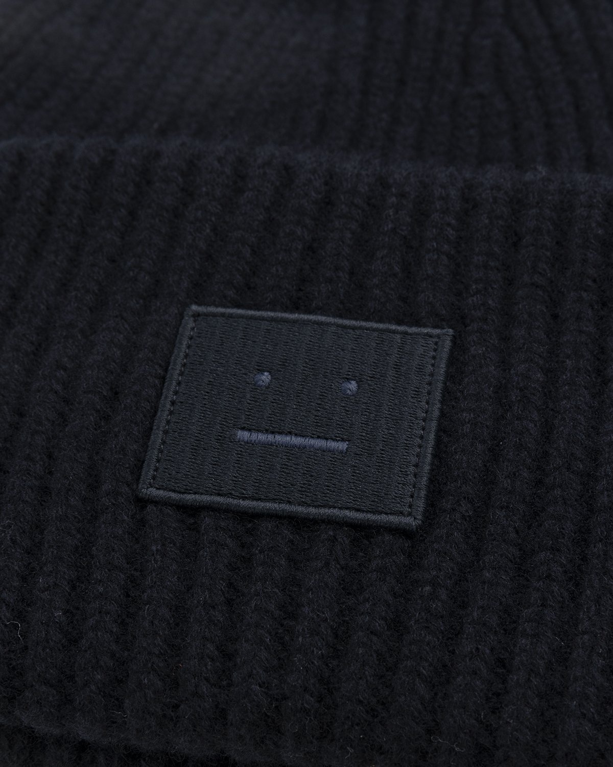 Acne Studios – Large Face Logo Beanie Black - Hats - Black - Image 3