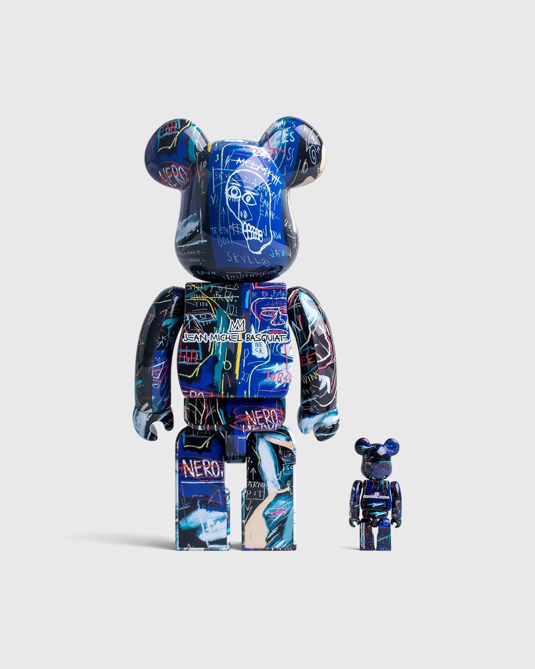 Medicom – Be@rbrick Jean-Michel Basquiat #7 Multi 100% and 400% Set - Toys - Blue - Image 2