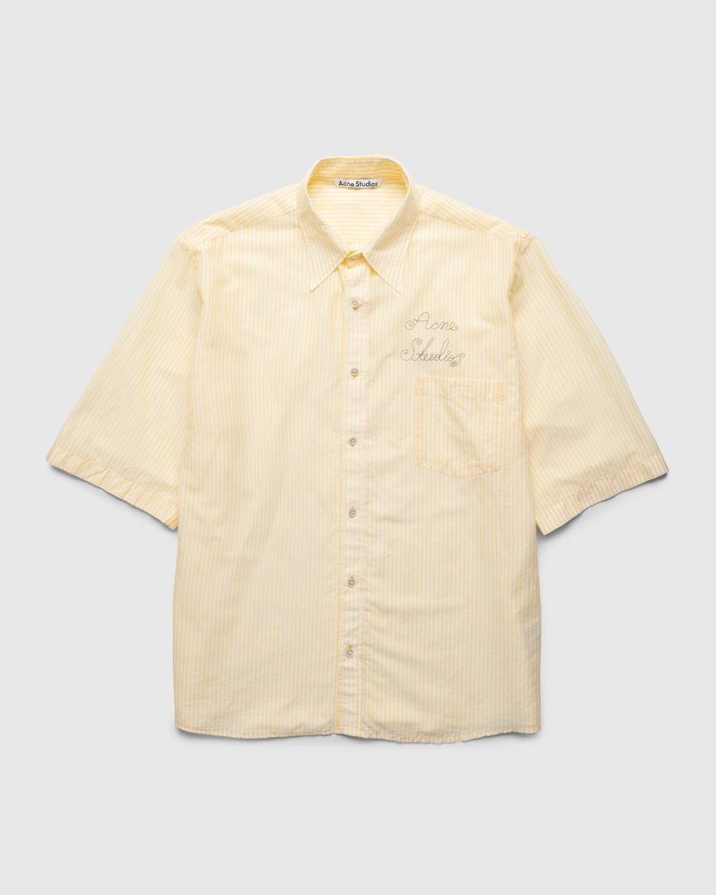 Short Sleeve Button-Up Shirt Yellow