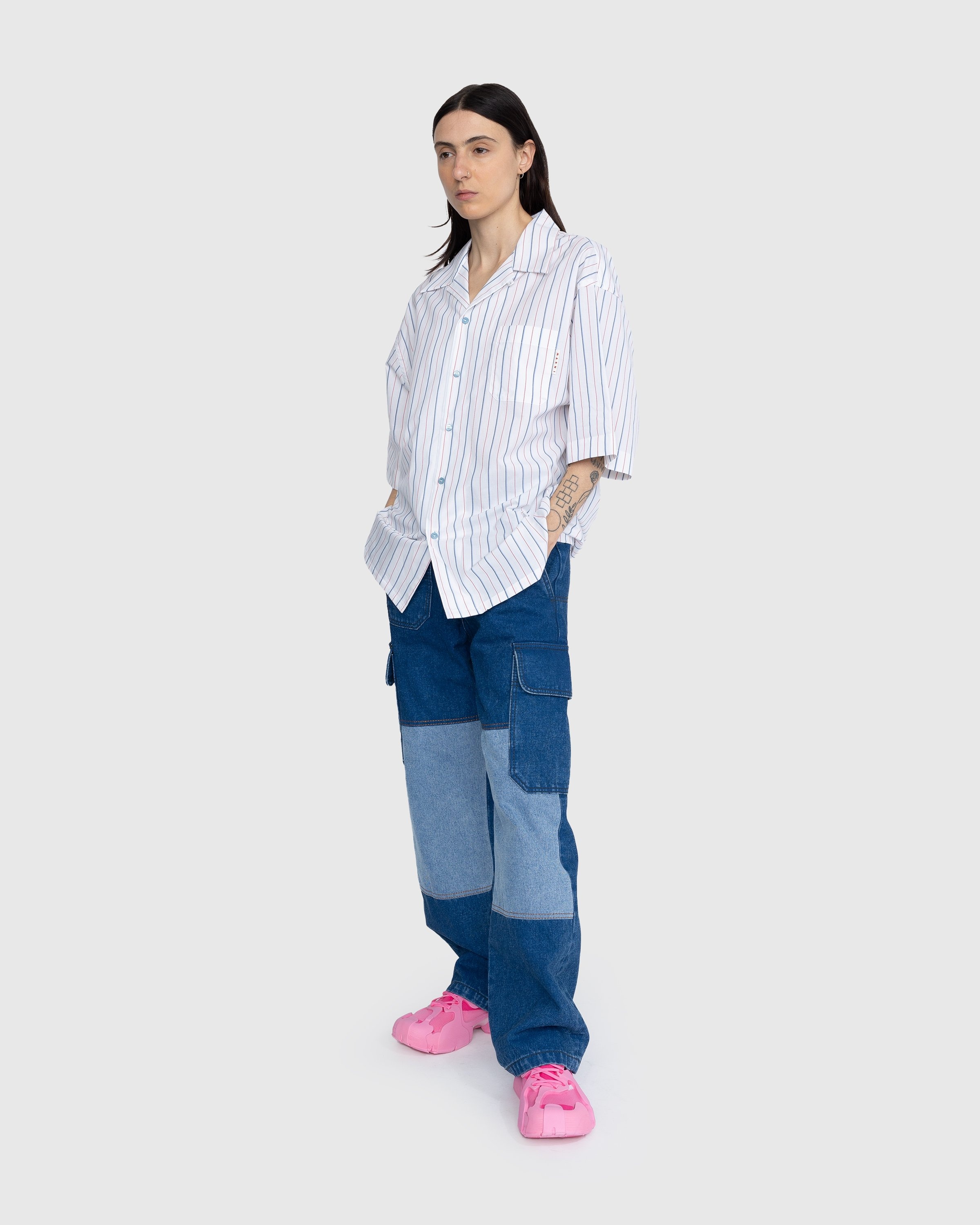 Marni – Striped Button-Up Shirt White - Shirts - White - Image 7