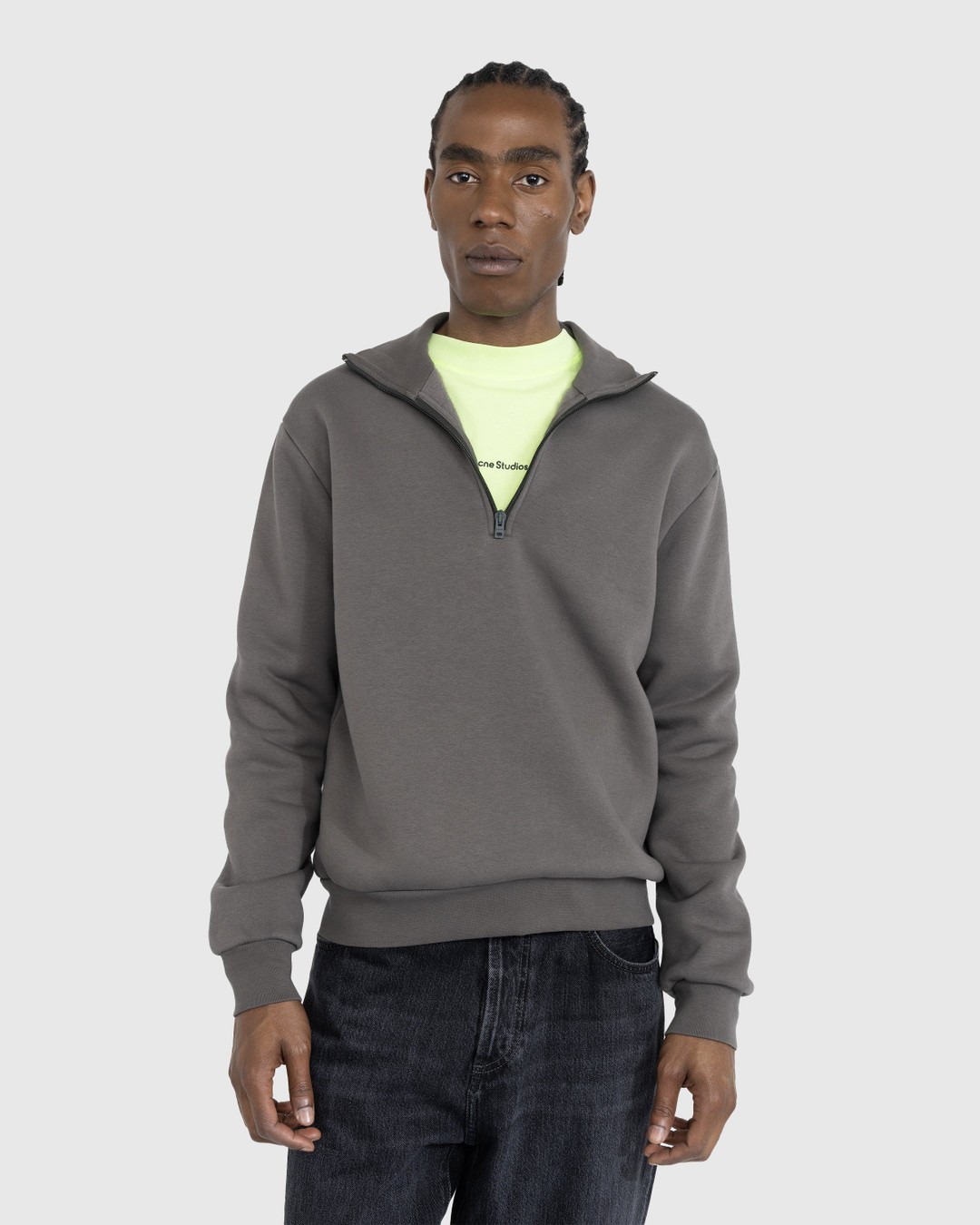 Acne Studios Zippered Sweater Mud Grey Highsnobiety Shop