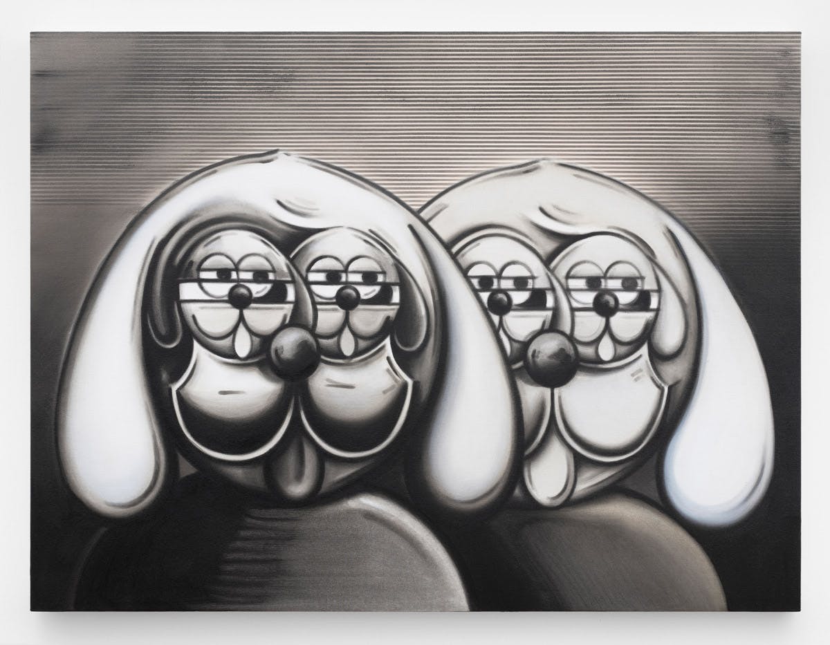 NIGHT DOG DOUBLE, 2021
Oil and graphite on canvas stretched over panel
36h x 48w in