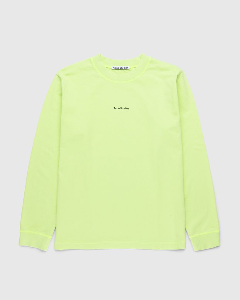 Acne Studios – Organic Cotton Logo Longsleeve T-Shirt Fluo Green