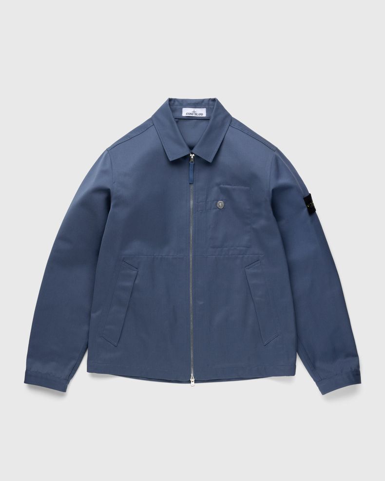 Stone Island – 42528 Garment-Dyed Nylon Trench Coat Mid Blue