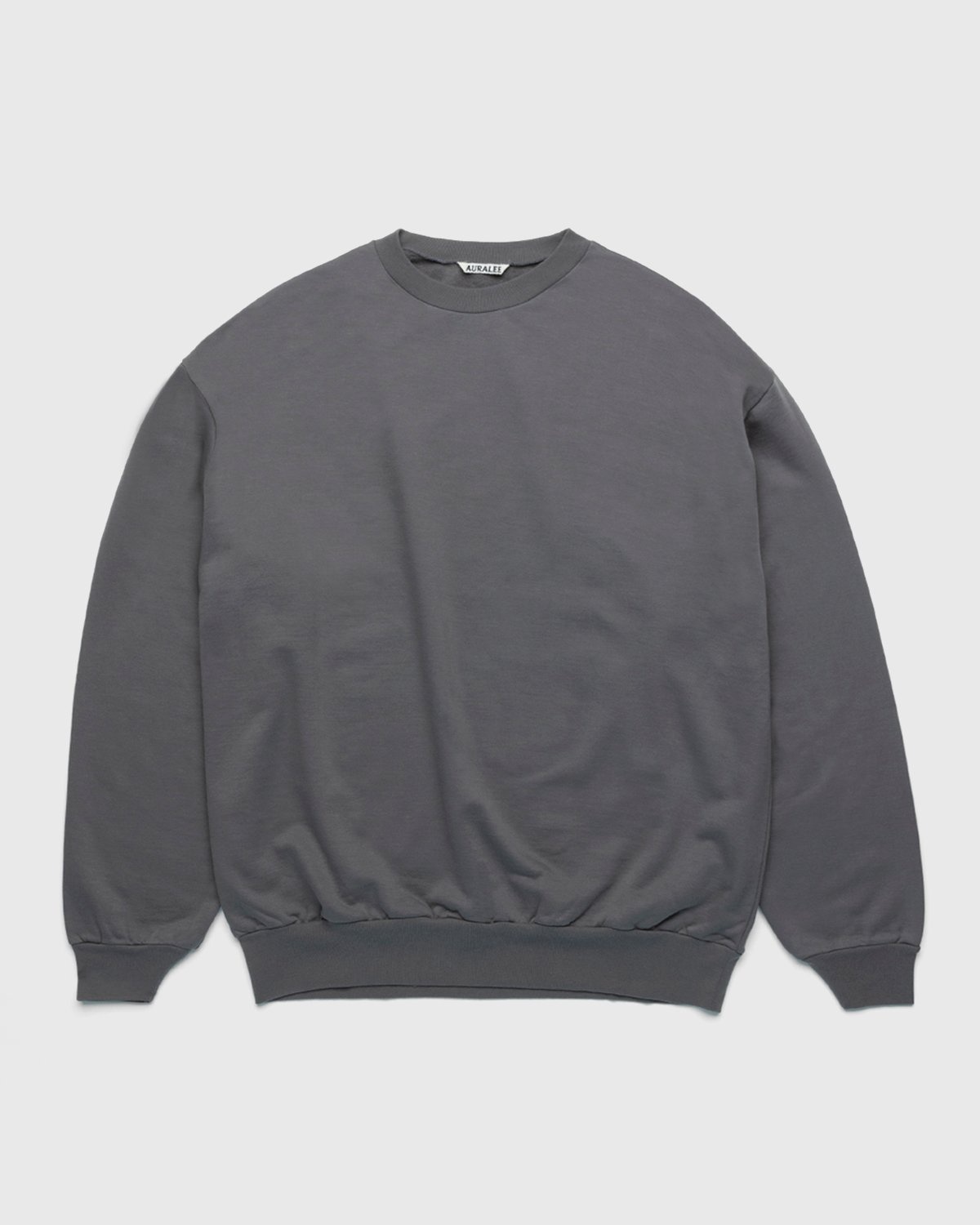 Auralee – Knitted Cotton Crew Grey - Sweats - Grey - Image 1