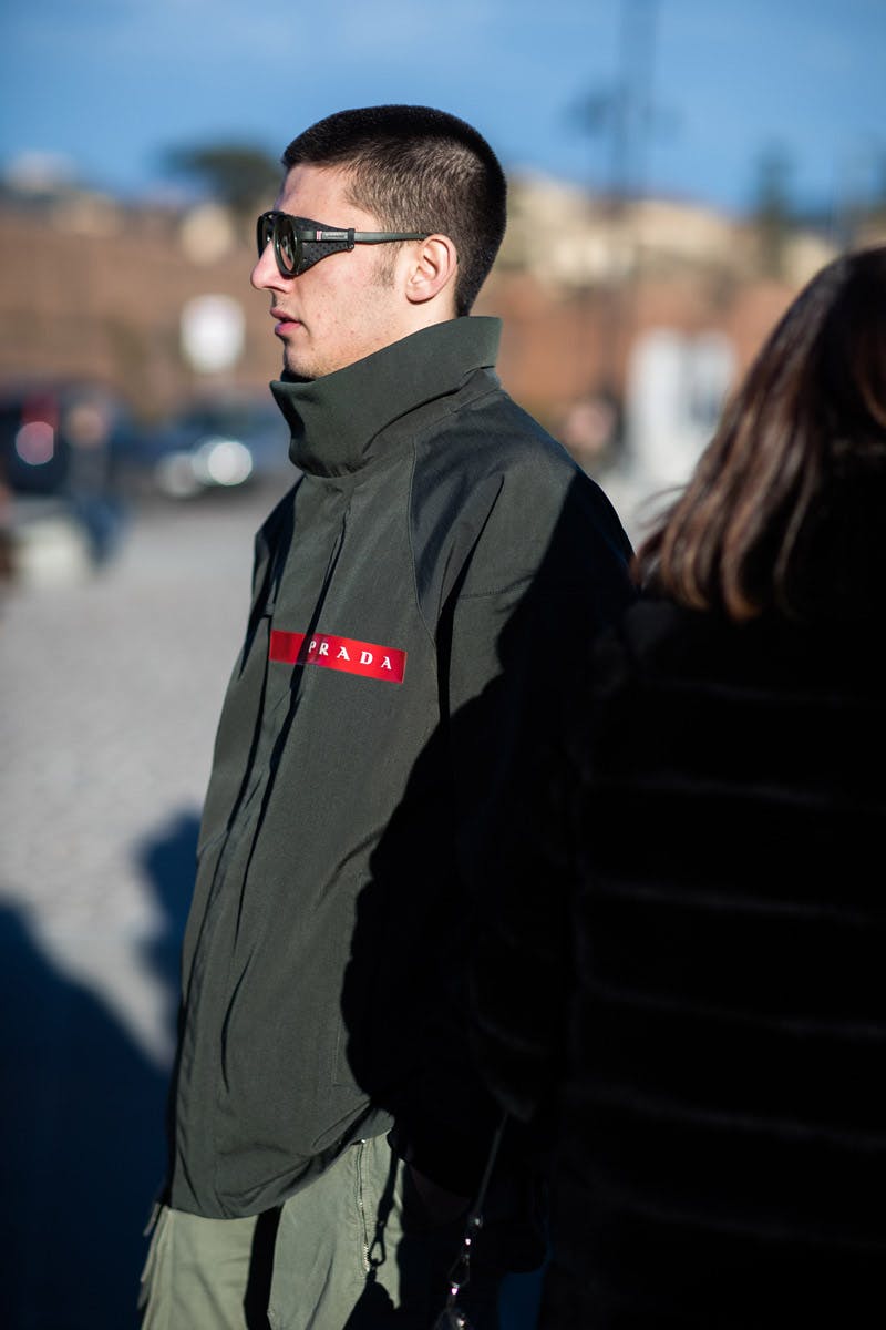 MFW19 PittiUomo StreetStyle EvaAlDesnudo 12 OFF-WHITE c/o Virgil Abloh Supreme The North Face