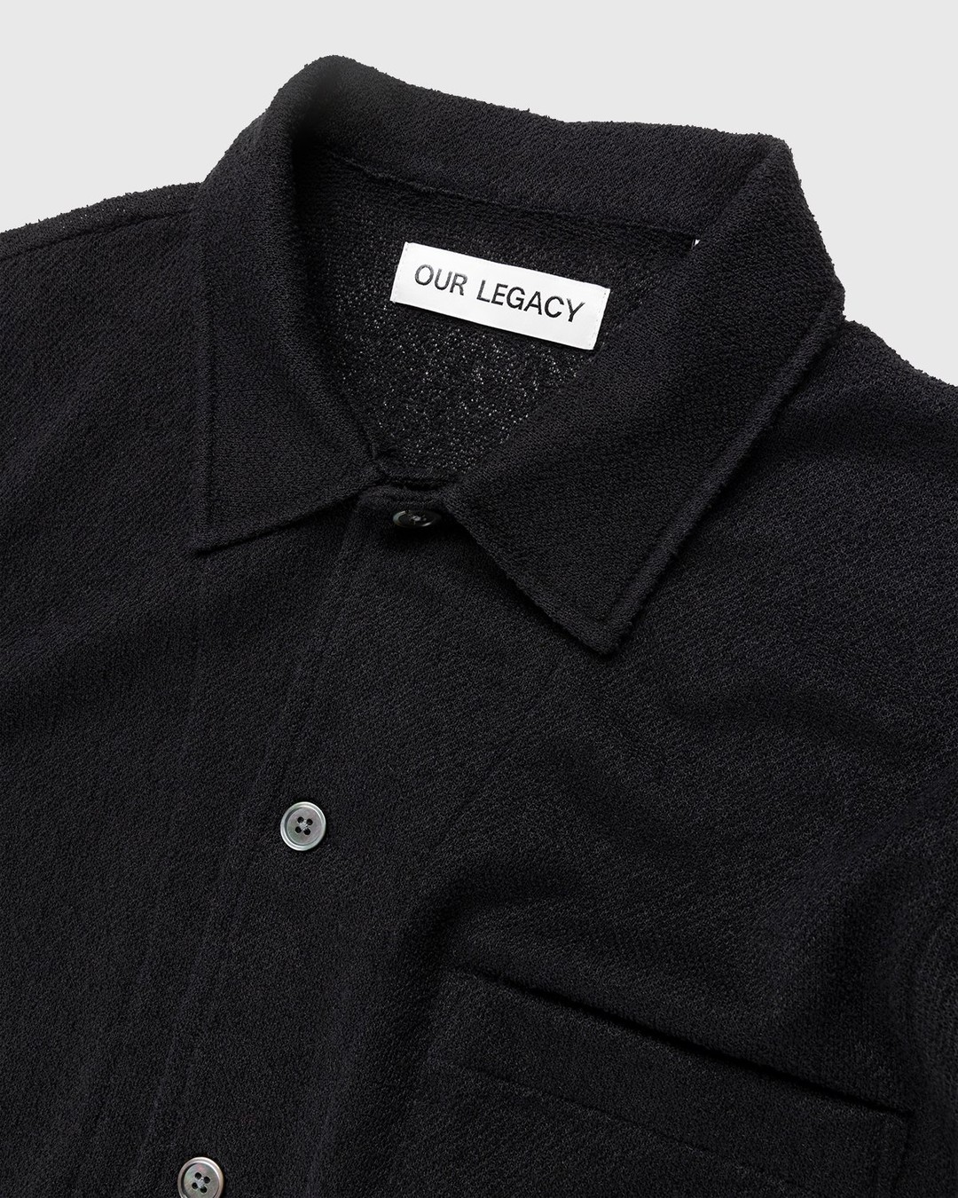 Our Legacy – Box Short Sleeve Shirt Black Boucle - Shirts - Black - Image 3