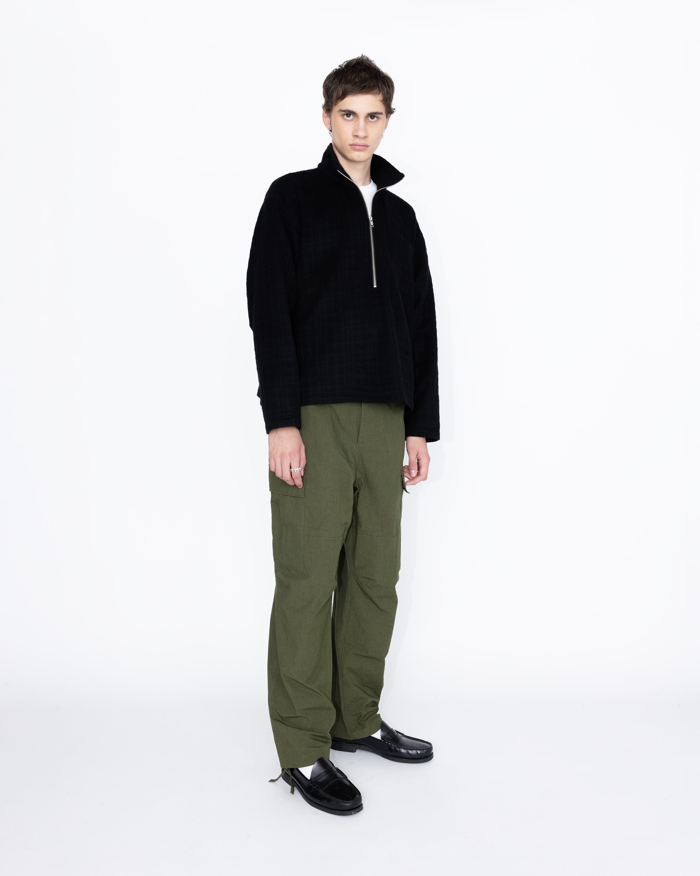 Highsnobiety HS05 – Recycled Half-Zip Wool Fleece Black - Knitwear - Black - Image 4
