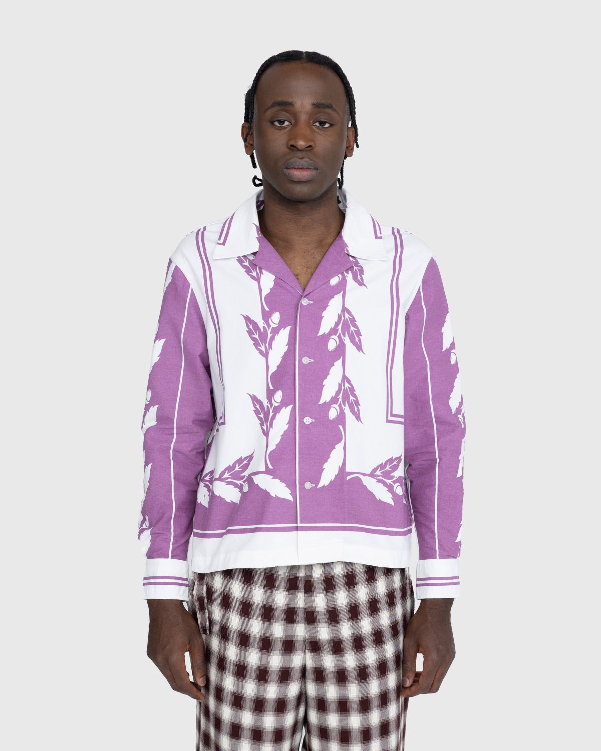 Bode – Inverse Acorn Long-Sleeve Shirt Purple - Shirts - Purple - Image 2