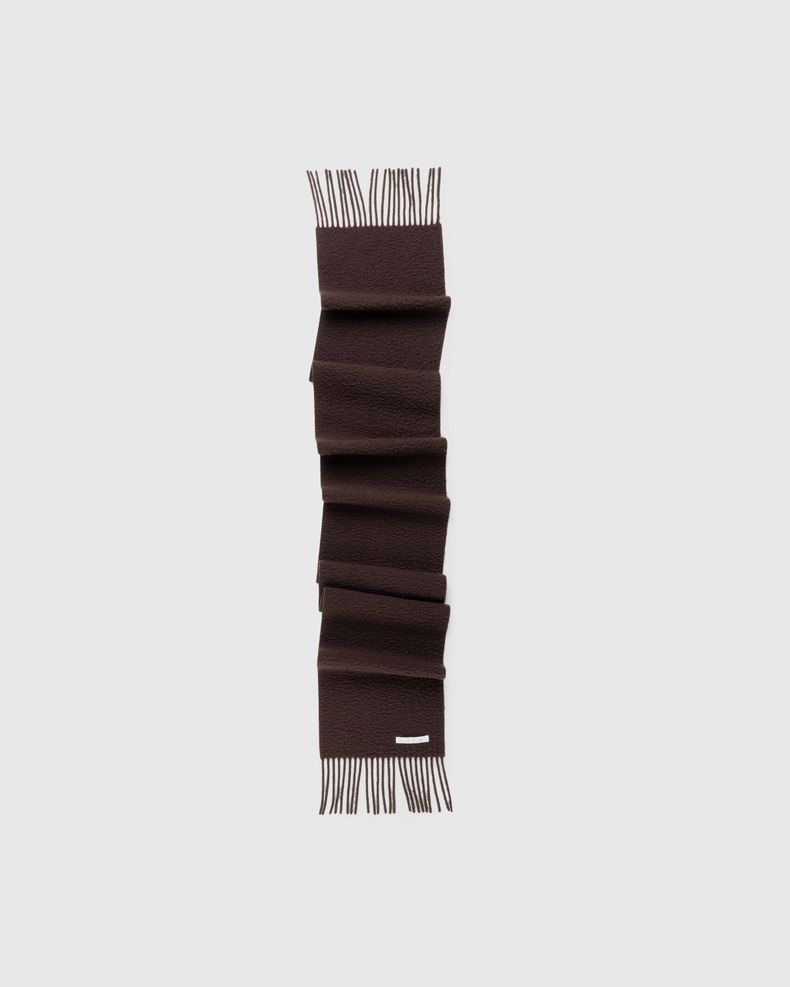 Wool Fringe Scarf Chocolate Brown