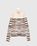 High Neck Longsleeve Printed Stripe Top Ecru/Brown