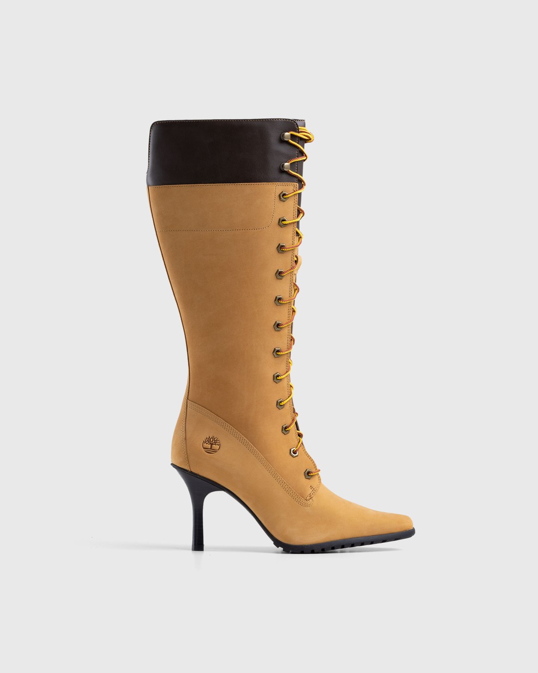Veneda Carter x Timberland – Tall Lace Boot Yellow - Boots - Brown - Image 1